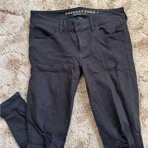 American Eagle Black Distressed Jeans